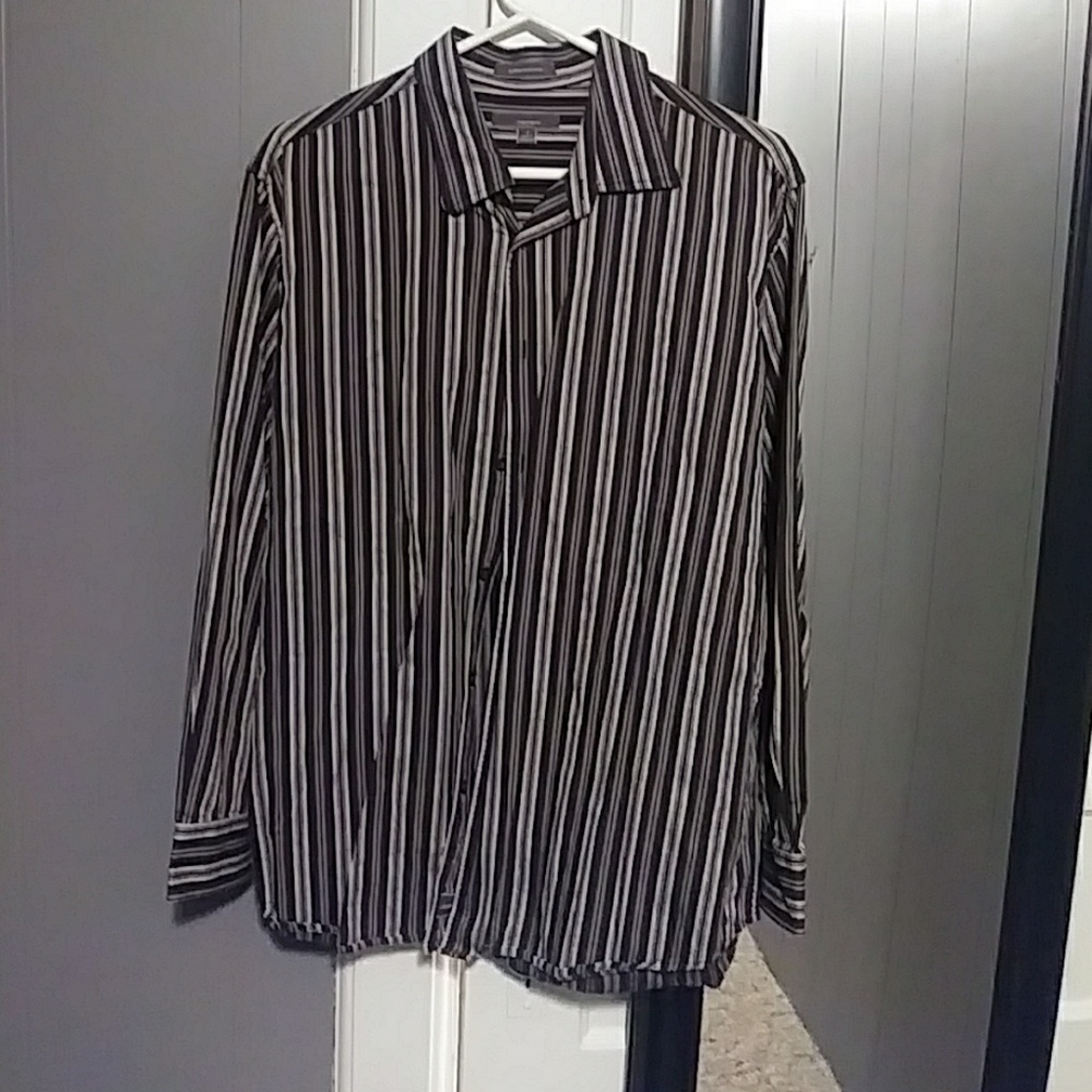 Black and grey long sleeve dress shirt